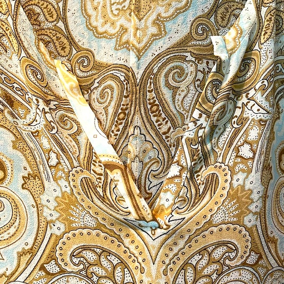 Banana Republic Silk boho print top, cream, blue and brown - Picture 6 of 6